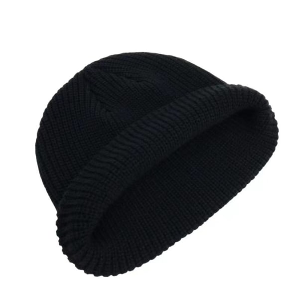 Beanie Hat Neulottu hattu MUSTA Black