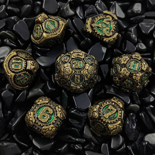 7 KPL Set Nopat KULTA&VIHREÄ gold&green