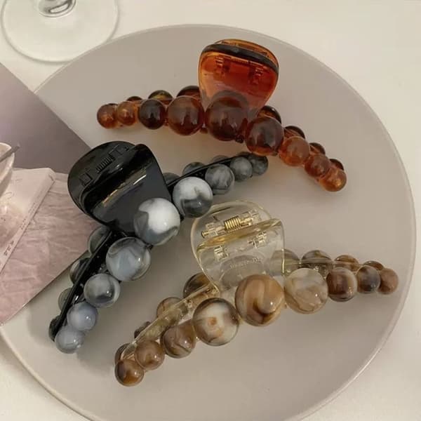 Perle Hårklemme Sort Black