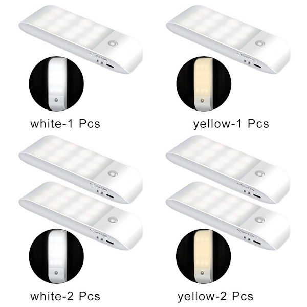 Ladattava Stair USB yövalo 12 lediä liiketunnistin white 1 Pc