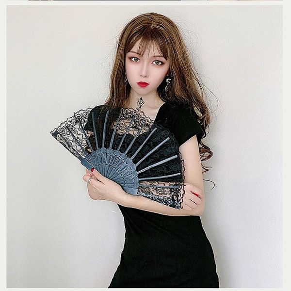 Folding Fan Dance Fan SORT Black