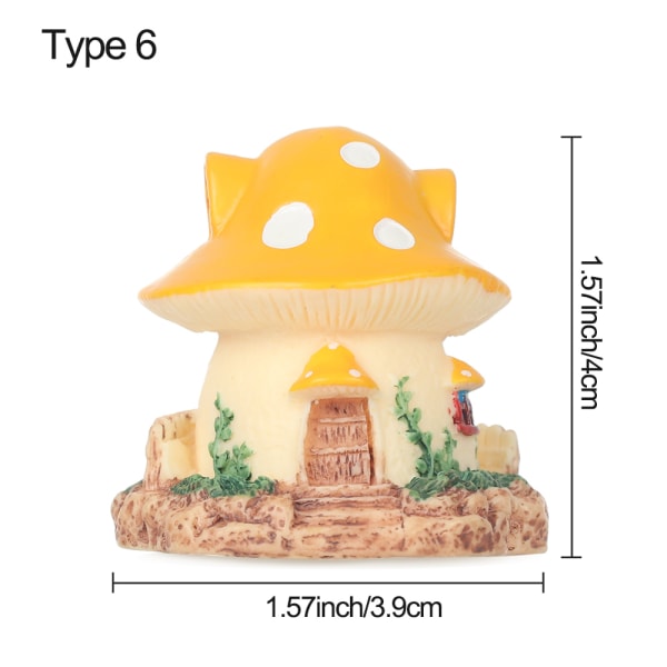 Miniature champignonhussvampefigurer TYPE 6 TYPE 6 type 6