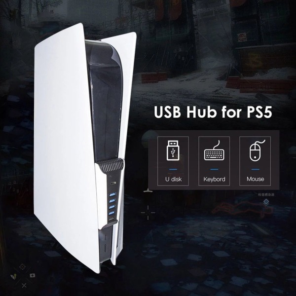 Game Console Extender Laddare USB Hub för PS5