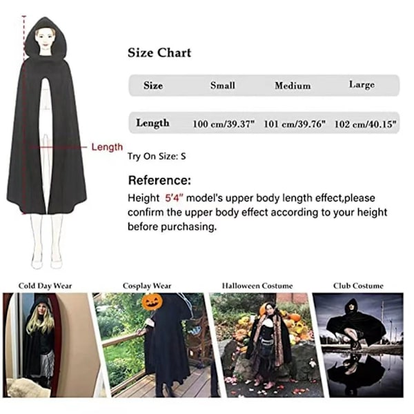 Halloween Vaatteet Open Cape Cloak WINE RED L wine red L