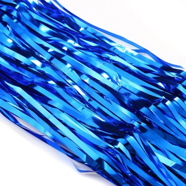 3-pack Folie Fransar Bakgrund Gardiner Tinsel Streamers BLÅ Blue