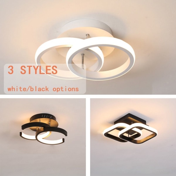 LED Lampe Loftslys HVID DOBBELT CIRKEL DOBBELT CIRKEL White Double Circle-Double Circle