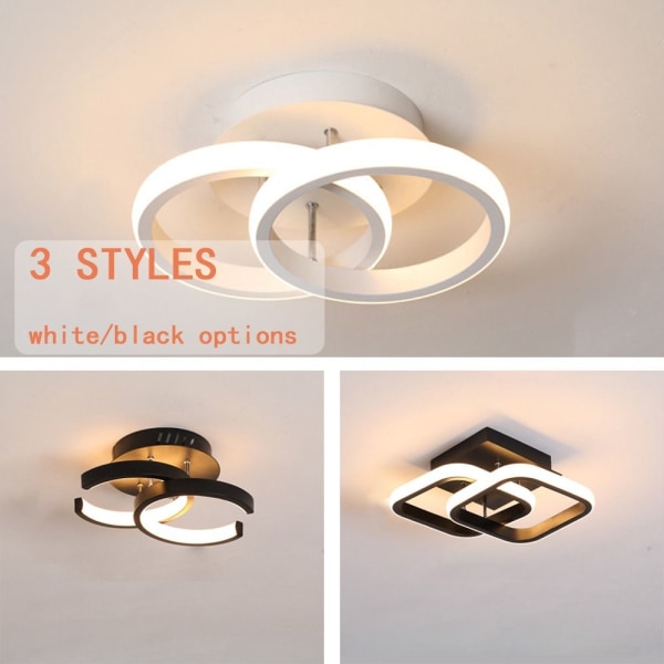 LED Taklampa SVART DUBBEL CIRKEL DUBBEL CIRKEL
