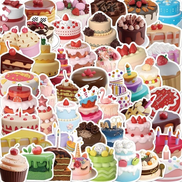 200 stk Stickers Kage Stickers Dessert Stickers