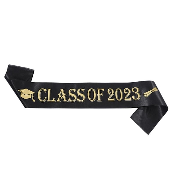 2023 Graduation Sash Valmistunut Satin BLACK black