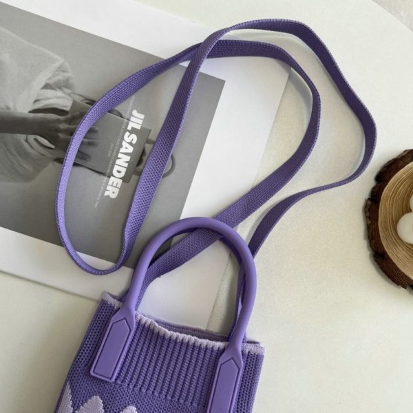 Kæde skulder crossbody taske strikket håndtaske til kvinder BLÅ blue