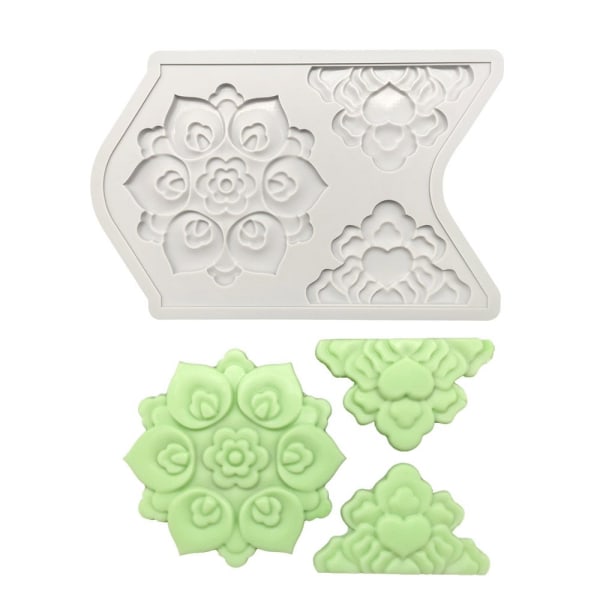 Fondantkaka Spetsmatta Form 3D-gravyr 19 19