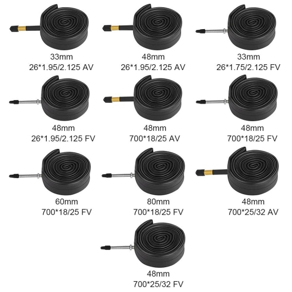 Pyörän sisärenkaat Polkupyörän sisärenkaat 48MM700*25/32 FV 700*25/32 FV 48mm700*25/32 FV