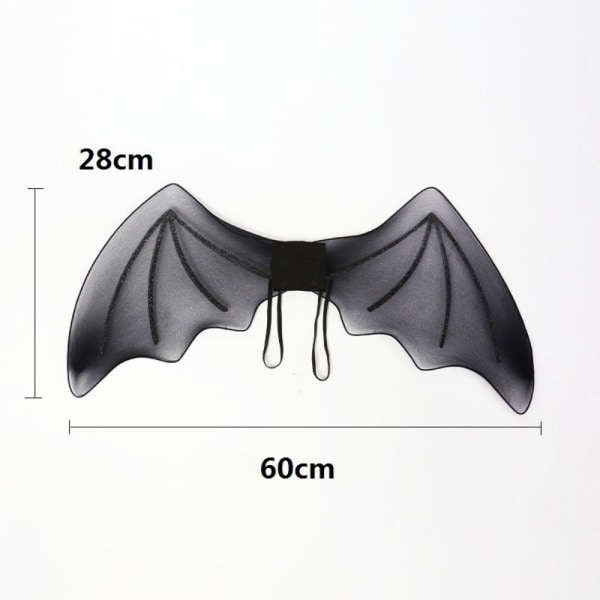 Musta Bat Wings Kids Fancy mekko Halloween Bat