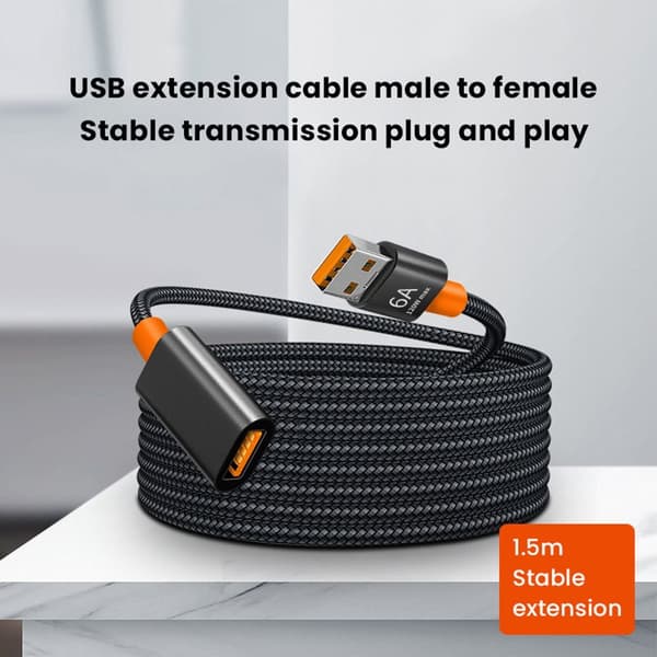 Förlängningskabel USB 3.0 Datakabel 150cm