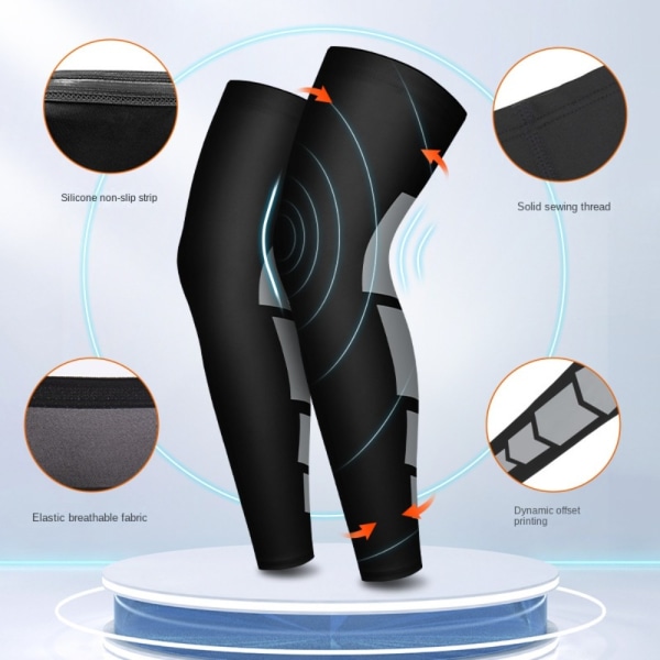 1 st Compression Leg Sleeve Sports Sleeve SVART M M Black M-M