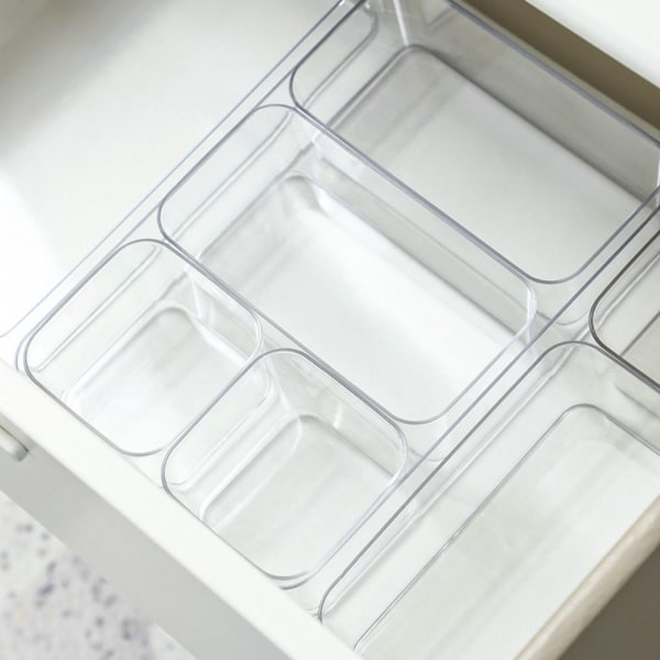 Skuffe Organizer Opbevaringsboks HVID L White L