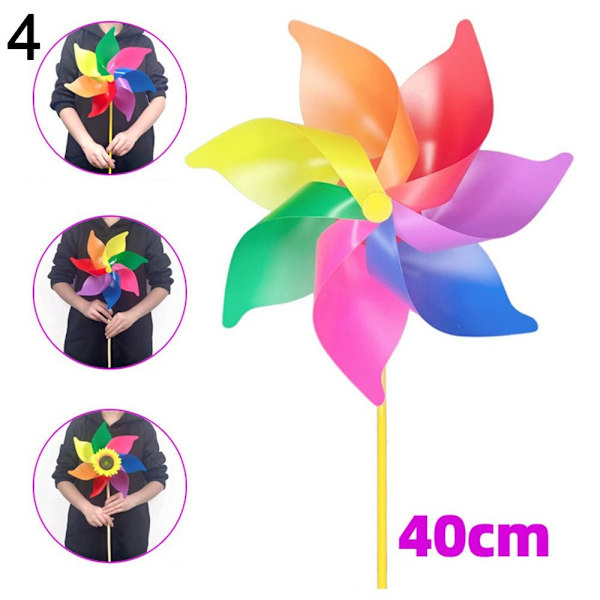 Fargerike solsikkevindmøller Layout Pinwheels Leker 4 4 4