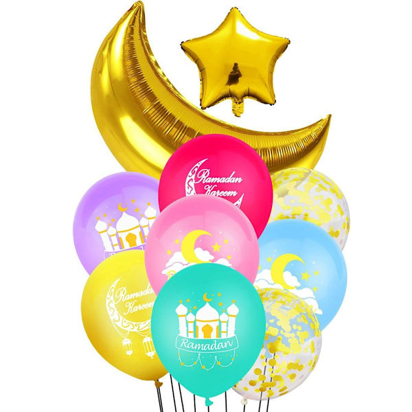 10 kpl Eid Mubarak -ilmapalloja Islamilaiseen Muslimijuhlaan