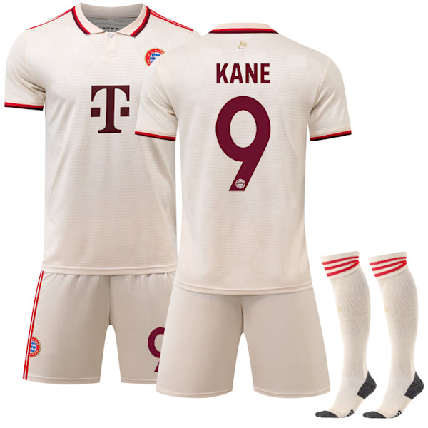 Bayern München Borte Fotballdrakt for Barn, Utbordsspill 2024-2025, Med Sokker, Nr. 9 Kane 20