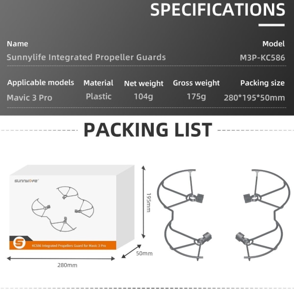 Propeller Guard Cover Drone -tarvikkeet Grey