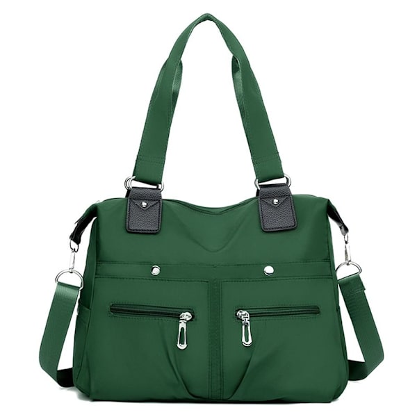 Stor kapacitet Skuldertaske Vandtæt Multi Pocket Kvinder Tote Nylon taske Light Blue