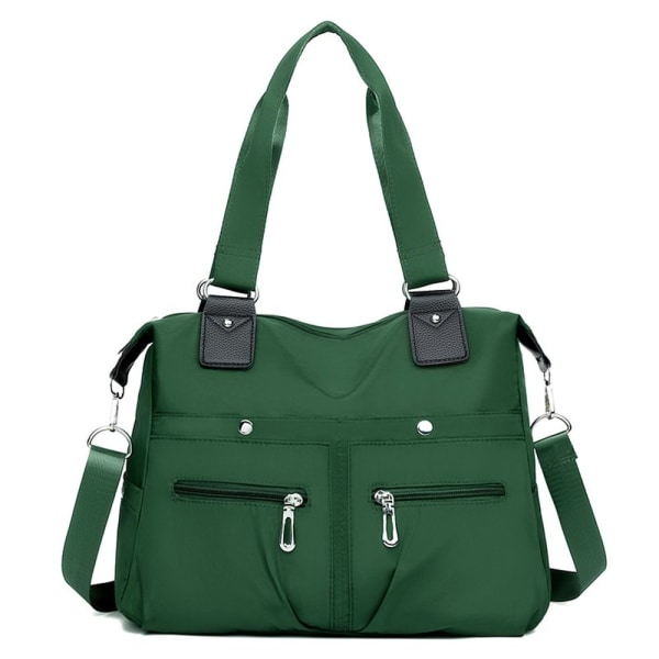 Stor kapasitet Skulderveske Vanntett Multi Pocket Dame Tote Nylon Bag Red