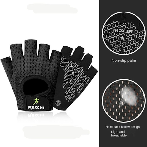 Halvfingerhandsker Yogahandsker SORT L black L