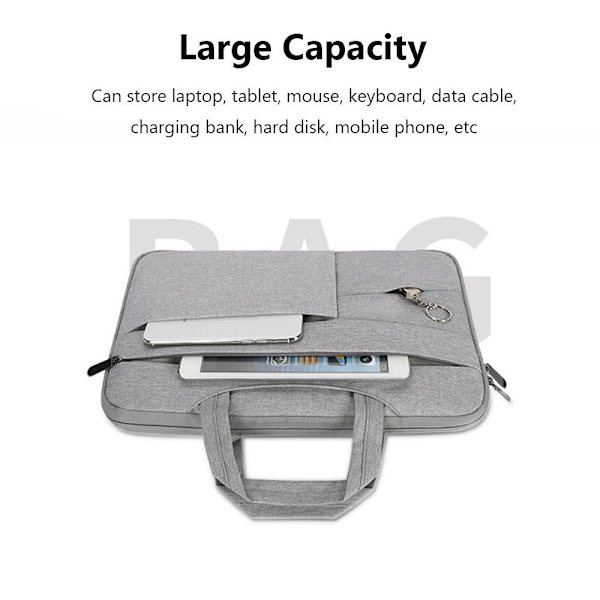 14 15 tommer Laptop Håndtaske Sleeve Case SORT 15,6 TOMM Black 15.6 inch