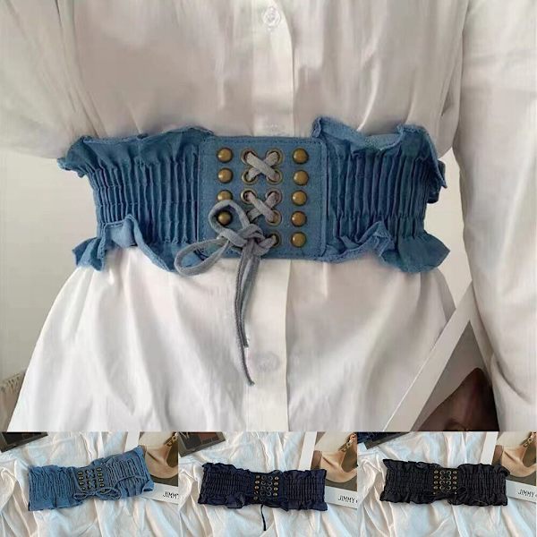 Leveät vyöt Joustava vyötärö VAKEENSININEN Light blue
