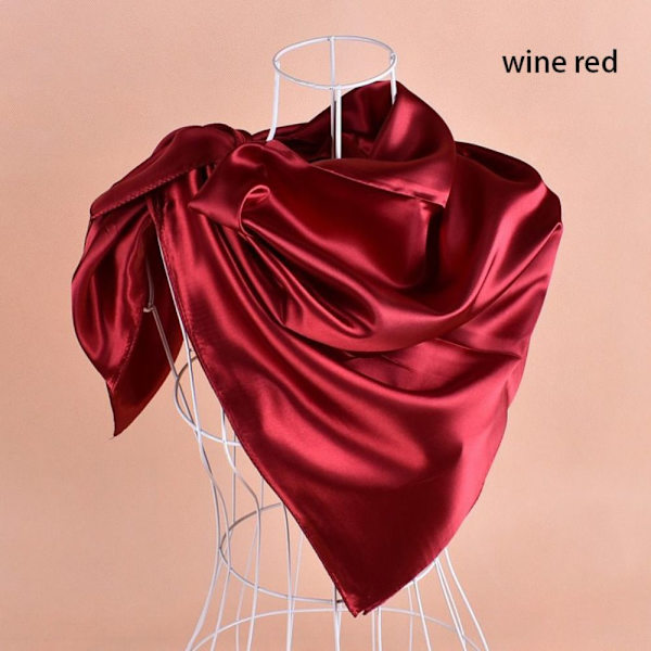 Huvudsjal Satin Bandana VINRÖD wine red