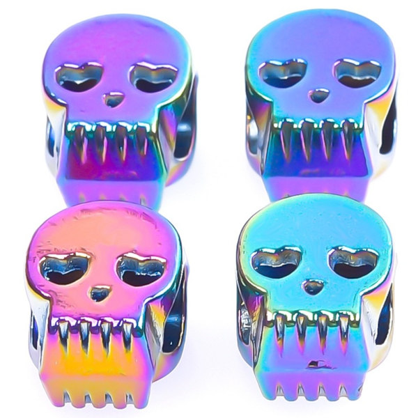 50st Skull Spacer Beads Macroporous Skull Metal Beads Small