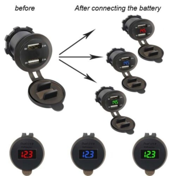 Billader 2-veis dobbel adapter BLÅ blue