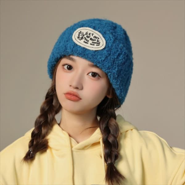 Brev Stick Hat Øre Varm Hat SORT Black