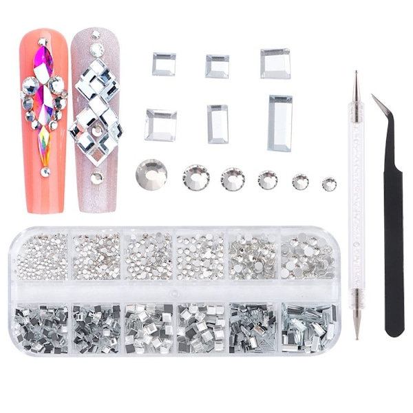 12Gird Box Nail Art Diamond Rhinestones STYLE A STYLE A Style A