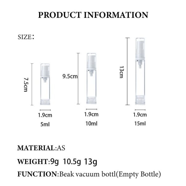 5 st 5 ml/10 ml/15 ml parfymspruta sprayflaskor 10 ml 10ml 5PcsLotion