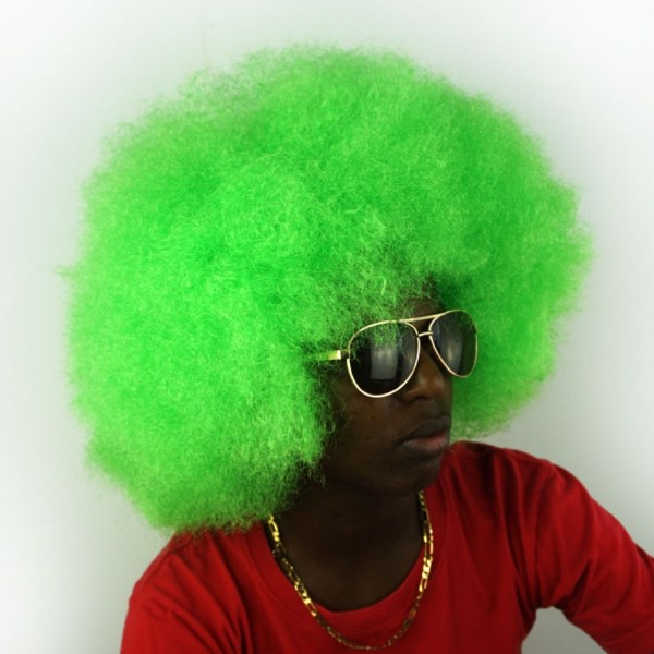 Afro Curly Wig Joker Hårtrekk GRØNN green