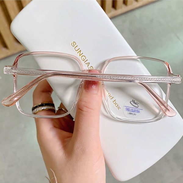 Anti-Blue Light Glasses Oversized Eyeglasses PINK Pink