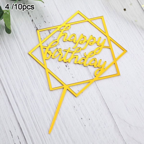 10 stk Cake Topper Gratulerer med dagen 4 4 4