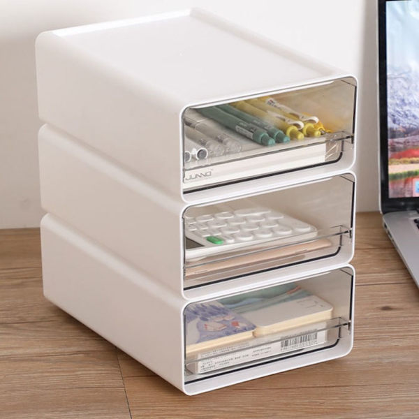 Opbevaringsboks Desktop Organizer WHITE L White L