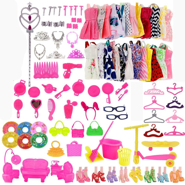 1 set Random Nukke Vaatteet Asusteet Kengät Mekko 76 KPL 76 KPL 76PCS