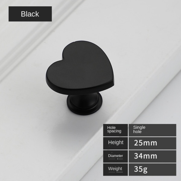2stk Love Garderobe Dørhåndtak Skuffehåndtak SORT Black