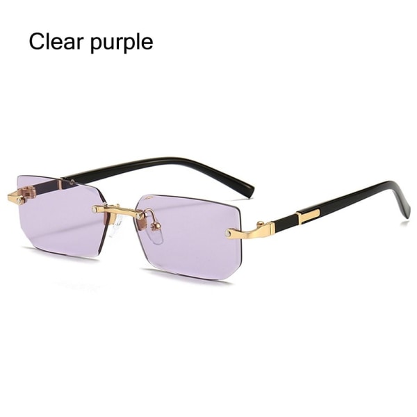 Rammeløse rektangelsolbriller Rammeløse solbriller CLEAR Clear purpleCPU