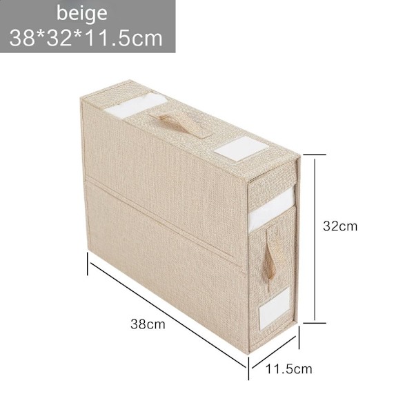 Set Säilytyslaatikko Taitettava vuodevaatteiden organizer BEIGE beige