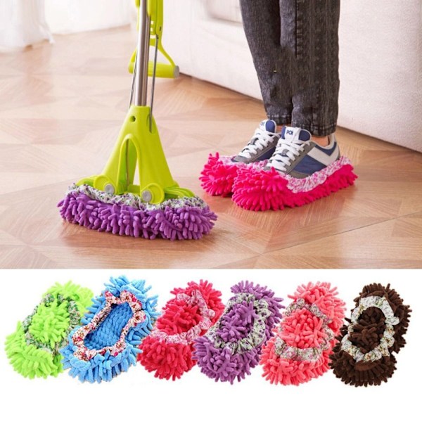 12st Damm Mopp Skor Tofflor Duster Mopp Tofflor Skor Cover 6 Pairs