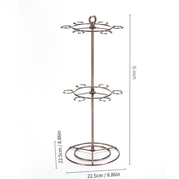 Vinglas Flight Server Stand Glass Display Træstænger Bronze Double Layers-Double Layers