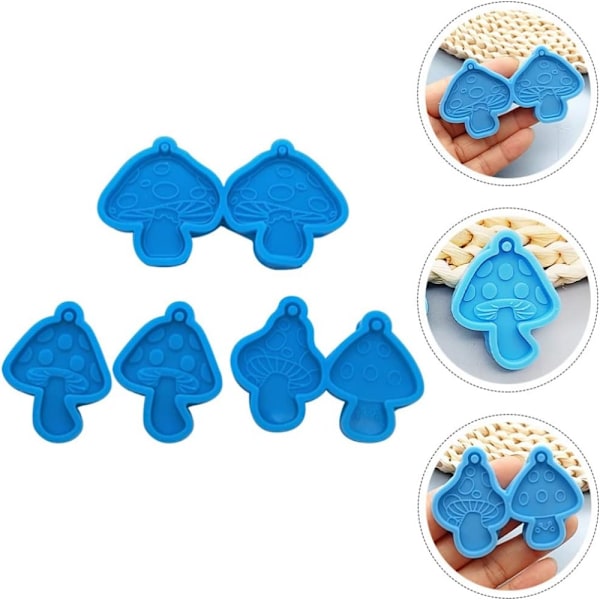 4 stk Svampe Resin Forme Nøglering Silikone Silikone Resin
