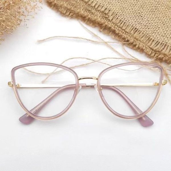 Anti-Blue Light Briller Runde Briller PINK Pink
