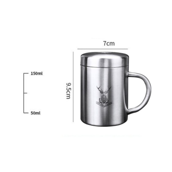 Kaffekopp Dubbelbottnad Mugg SILVER 150ML 150ML silver 150ml-150ml