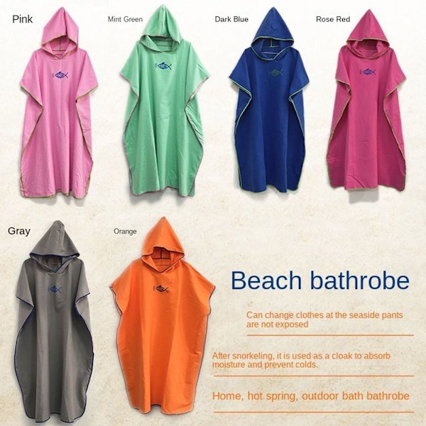 Hættekapper Håndklæde Poncho ROSE RED Rose Red