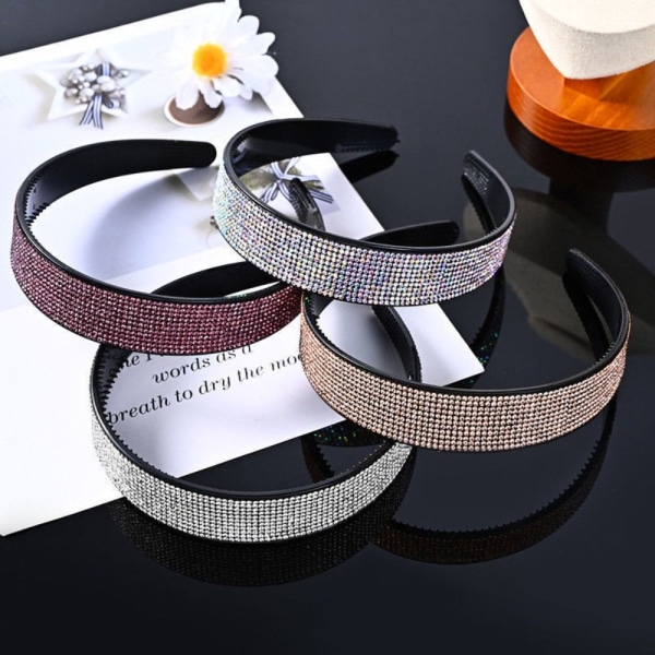 Rhinestone Pannebånd Hårbånd GRÅ Grey